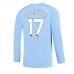 Manchester City Kevin De Bruyne #17 Kopio Koti Pelipaita 2023-24 Pitkät Hihat